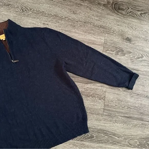 Robert Talbott Carmel 1/4 zip lambswool sweater